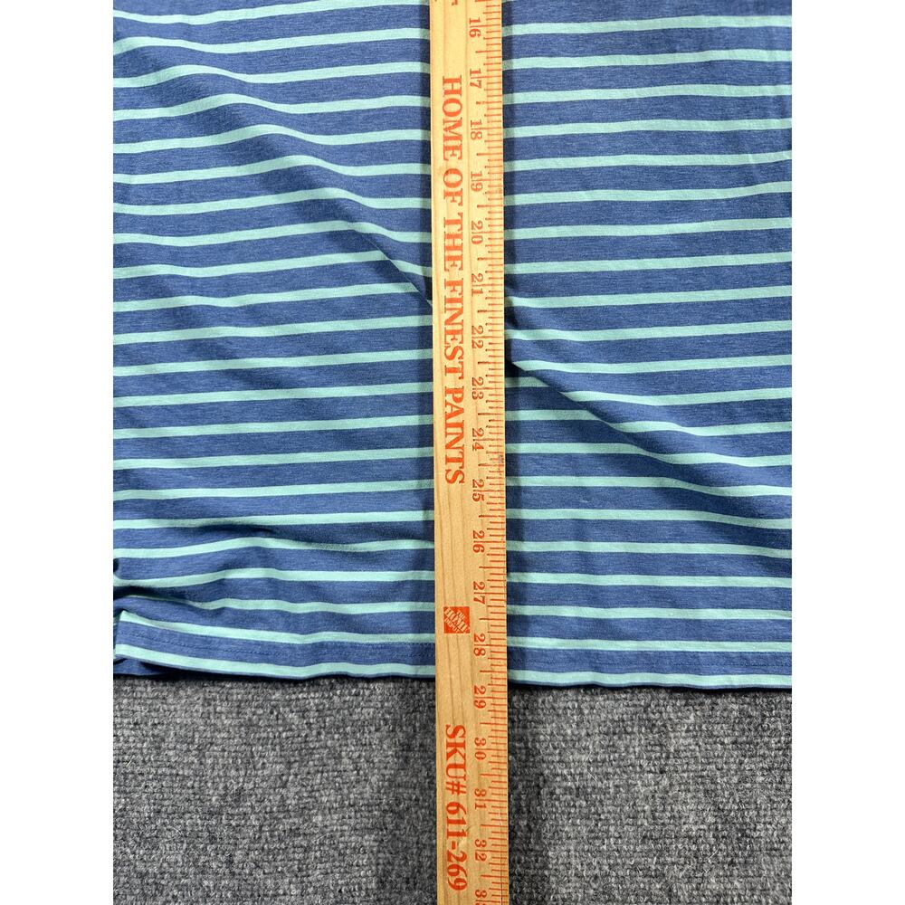Southern Tide Skipjack Polo Mens Large Blue Green Stripe Pima Cotton Stretch - Picture 6 of 7